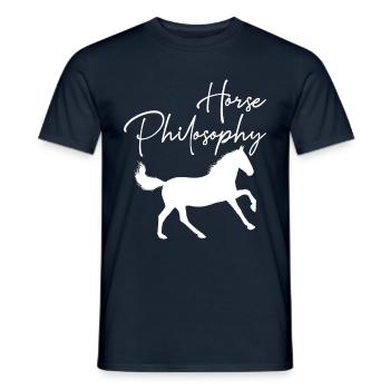 Horse Philosophy Riding Animal Western Style White - Men's T-Shirt - navy - Front - AI Model Male 178 light (178cm)