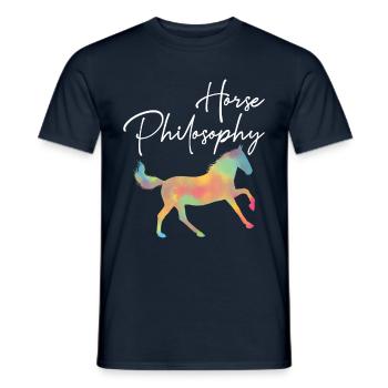 Pferd Philosophie Reiten Tier Western Style - Männer T-Shirt - Navy - Vorne - AI Model Male 178 light (178cm)