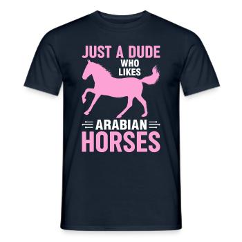 Only a guy who likes Arabian horses culture - Men's T-Shirt - navy - Front - AI Model Male 178 light (178cm)