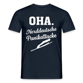 Oha Norddeutsche Panikattacke Skispringer - Männer T-Shirt - Navy - Vorne - AI Model Male 178 light (178cm)