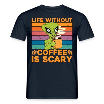La vie sans café est effrayante - T-shirt homme - marine - Devant - AI Model Male 178 light (178cm)