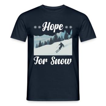Hope for snow Skiing Fun Winter sports - Men's T-Shirt - navy - Front - AI Model Male 178 light (178cm)