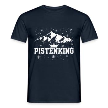 Pistenking Skiing Champ Snow Crown White - Men's T-Shirt - navy - Front - AI Model Male 178 light (178cm)
