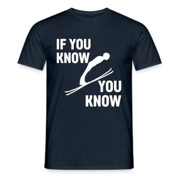 If you know you can ski - Men's T-Shirt - navy - Front - AI Model Male 178 light (178cm)