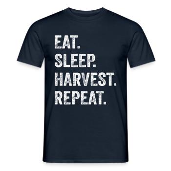 Eat Sleep Harvest Repeat - Men's T-Shirt - navy - Front - AI Model Male 178 light (178cm)