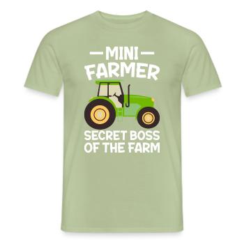 bauer Heimlicher Chef Der Farm - Männer T-Shirt - Sage - Vorne - AI Model Male 178 light (178cm)