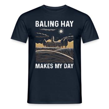 Heuballenpressen Macht Meinen Tag Bauernhof Leben - Männer T-Shirt - Navy - Vorne - AI Model Male 178 light (178cm)