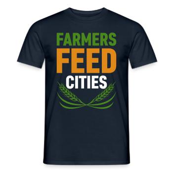 Farmers Feed Cities Grass Farmers Life - Men's T-Shirt - navy - Front - AI Model Male 178 light (178cm)