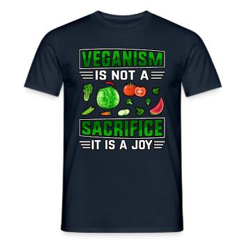 Veganism is not a sacrifice it is a joy - Männer T-Shirt - Navy - Vorne - AI Model Male 178 light (178cm)