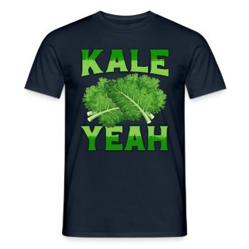 kale yeah Grünkohl Vegan - Männer T-Shirt - Navy - Vorne - AI Model Male 178 light (178cm)