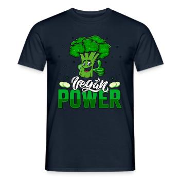 Vegan power - Männer T-Shirt - Navy - Vorne - AI Model Male 178 light (178cm)