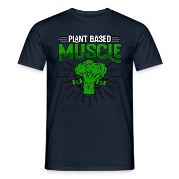 Plant based muscle Fitness vegan - Männer T-Shirt - Navy - Vorne - AI Model Male 178 light (178cm)