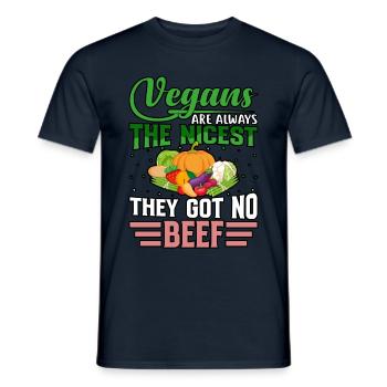 Vegans are always the nicest they got no beef - Männer T-Shirt - Navy - Vorne - AI Model Male 178 light (178cm)