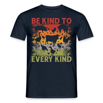 Be Kind to every Kind Animal Love Vegan - Men's T-Shirt - navy - Front - AI Model Male 178 light (178cm)
