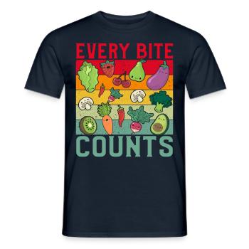 Chaque bouchée compte végétalien - T-shirt homme - marine - Devant - AI Model Male 178 light (178cm)