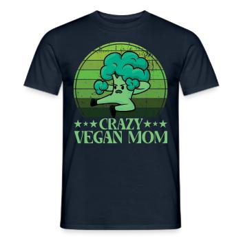 Crazy Vegan Mom - Men's T-Shirt - navy - Front - AI Model Male 178 light (178cm)