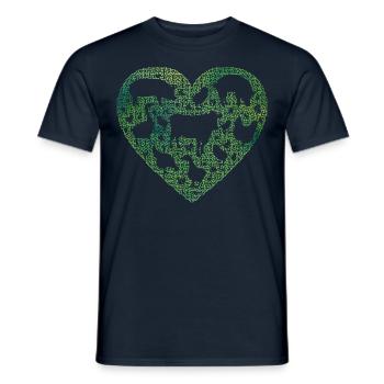 Veganes Herz - Männer T-Shirt - Navy - Vorne - AI Model Male 178 light (178cm)