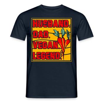 Husband Dad Vegan Legend - Männer T-Shirt - Navy - Vorne - AI Model Male 178 light (178cm)