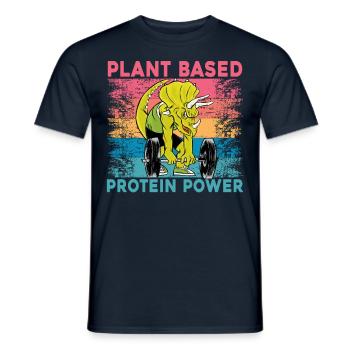 Plant based Protein Power Vegan - Männer T-Shirt - Navy - Vorne - AI Model Male 178 light (178cm)