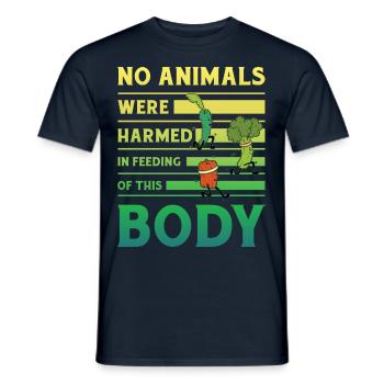 No animals were harmed in feeding of this Body - Men's T-Shirt - navy - Front - AI Model Male 178 light (178cm)