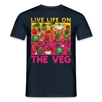 Live Life on the Veg - Men's T-Shirt - navy - Front - AI Model Male 178 light (178cm)