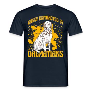 Facilement distrait mes Dalmatiens - T-shirt homme - marine - Devant - AI Model Male 178 light (178cm)