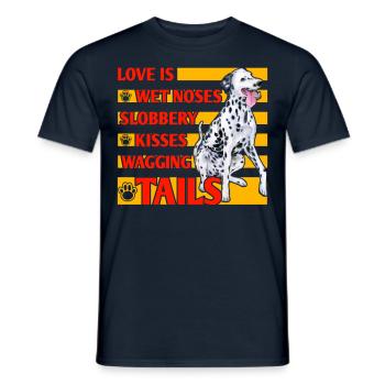 L’amour est mouillé nez baveux baisers remuant les queues - T-shirt homme - marine - Devant - AI Model Male 178 light (178cm)