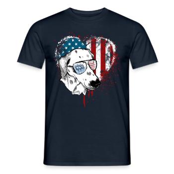 Dalmatiens États-Unis - T-shirt homme - marine - Devant - AI Model Male 178 light (178cm)