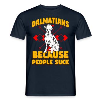 Dalmatiens parce que les gens sont nuls - T-shirt homme - marine - Devant - AI Model Male 178 light (178cm)