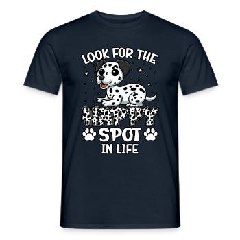 Look for the happy spot in life - Männer T-Shirt - Navy - Vorne - AI Model Male 178 light (178cm)