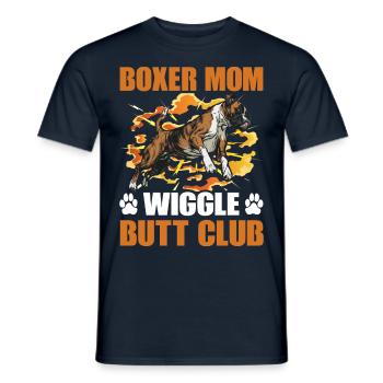 Boxer Mom Wiggle Butt Club - Men's T-Shirt - navy - Front - AI Model Male 178 light (178cm)