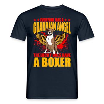 Everyone has a guardian Angel Boxer - Männer T-Shirt - Navy - Vorne - AI Model Male 178 light (178cm)