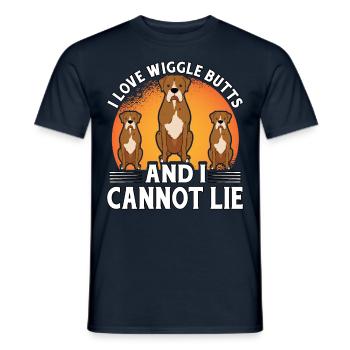 I love Wiggle Butts and I cannot Lie Boxer - Men's T-Shirt - navy - Front - AI Model Male 178 light (178cm)