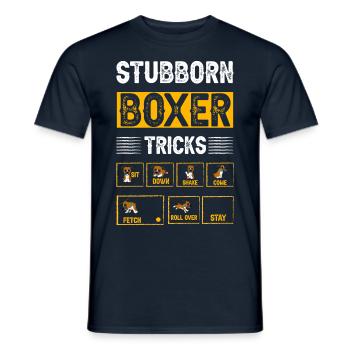 Stubborn Boxer Tricks - Männer T-Shirt - Navy - Vorne - AI Model Male 178 light (178cm)