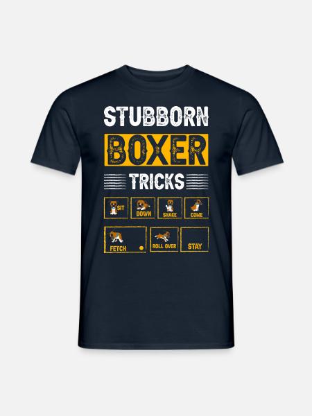Stubborn Boxer Tricks - Men's T-Shirt - navy