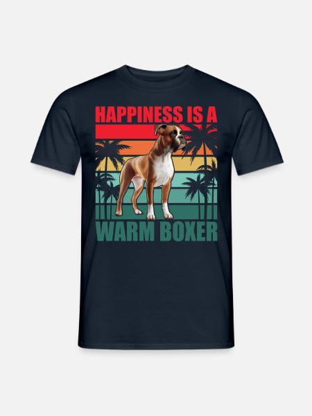 Happiness is a warm Boxer - Men's T-Shirt - navy