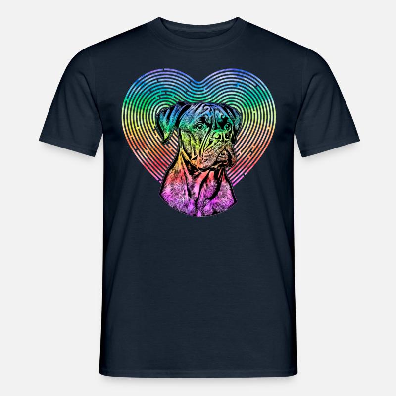 Boxer Retro - Männer T-Shirt - Navy