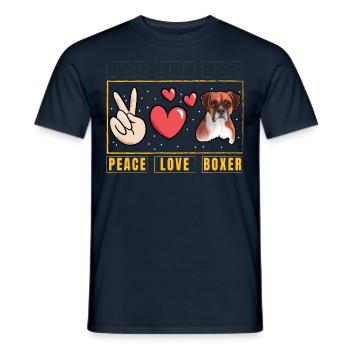 Peace Love Boxer - T-shirt homme - marine - Devant - AI Model Male 178 light (178cm)