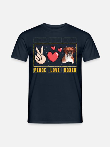 Peace Love Boxer - T-shirt homme - marine