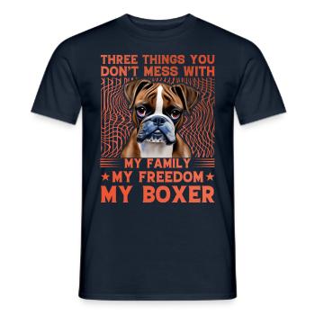 Three things you don't mess with - Men's T-Shirt - navy - Front - AI Model Male 178 light (178cm)