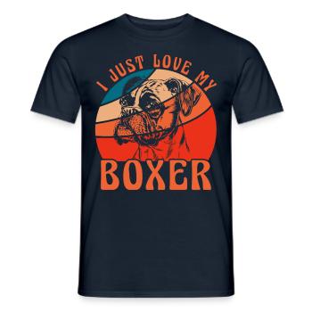 I just love my Boxer - Männer T-Shirt - Navy - Vorne - AI Model Male 178 light (178cm)