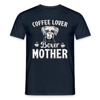 Coffee lover boxer mother - Men's T-Shirt - navy - Front - AI Model Male 178 light (178cm)