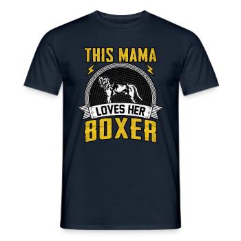 This mama loves her boxer - Männer T-Shirt - Navy - Vorne - AI Model Male 178 light (178cm)