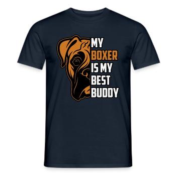 My boxer is my best buddy - Men's T-Shirt - navy - Front - AI Model Male 178 light (178cm)