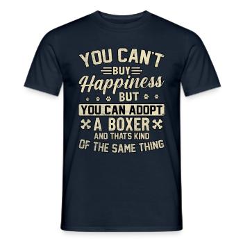 Vous ne pouvez pas acheter le bonheur mais vous pouvez adopter un boxer - T-shirt homme - marine - Devant - AI Model Male 178 light (178cm)