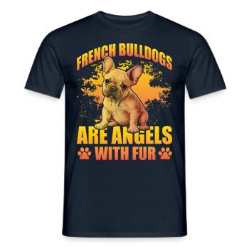 French Bulldogs are Angels with fur - Männer T-Shirt - Navy - Vorne - AI Model Male 178 light (178cm)