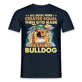Langage drôle de bouledogue français - T-shirt homme - marine - Devant - AI Model Male 178 light (178cm)