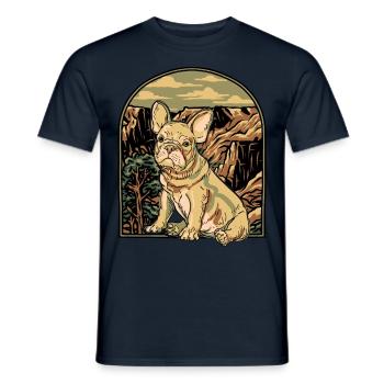 Bouledogue français - T-shirt homme - marine - Devant - AI Model Male 178 light (178cm)