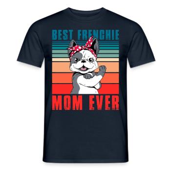 Meilleure Frenchie Mom Ever Bulldog - T-shirt homme - marine - Devant - AI Model Male 178 light (178cm)