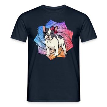 Bouledogue français - T-shirt homme - marine - Devant - AI Model Male 178 light (178cm)